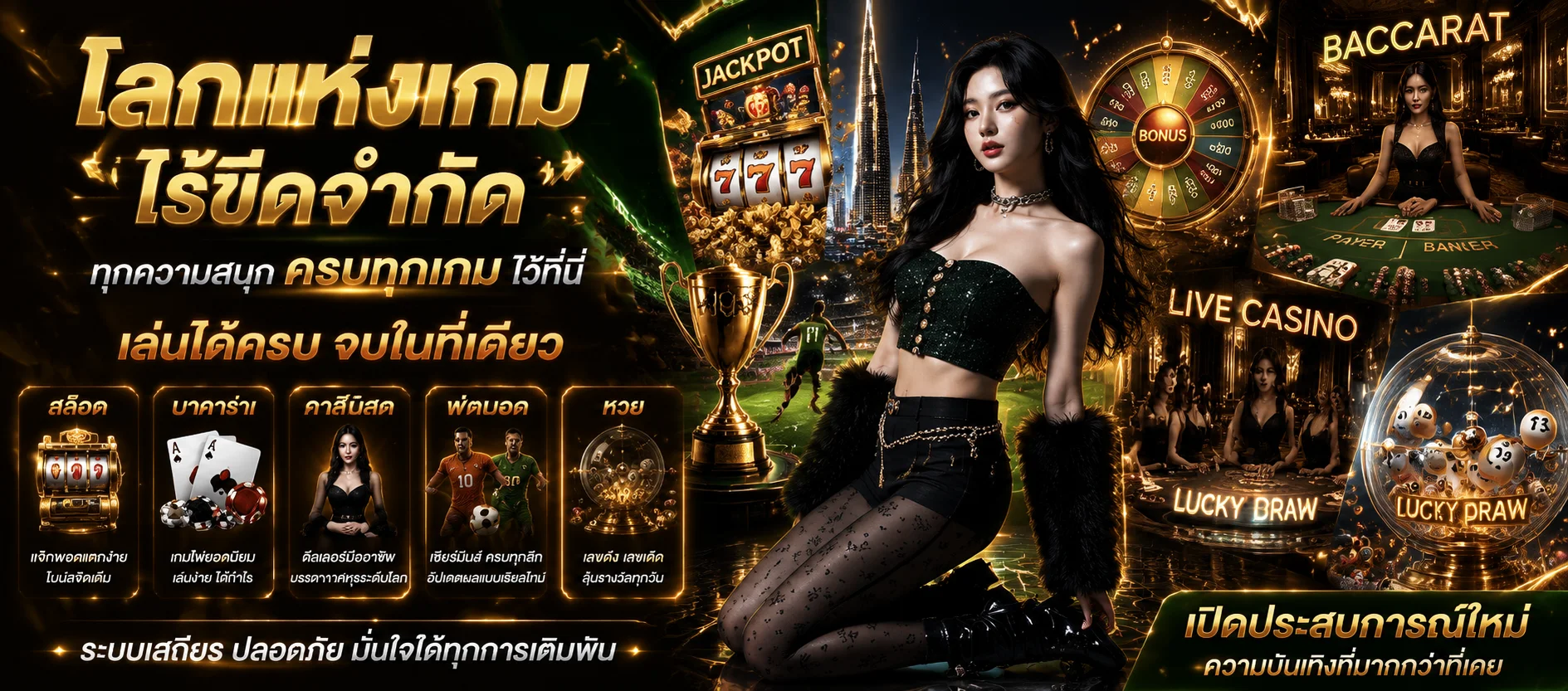 หน้าแรกเว็บหวยออนไลน์ FUN365 พร้อมเมนูแทงหวยครบทุกประเภท